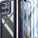 Poetic Guardian Case for Motorola Moto Edge 2025 [Not for 2024 Version], [20FT Mil-Grade Drop Tested], Full Body Hybrid Shockproof Bumper Cover with Built-in Screen Protector, Blue/Clear