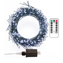 Firecracker Fairy Lights,20FT 200Leds Waterproof Twinkle Lights Plug in,8 Modes Remote String Light for Indoor Outdoor Christmas Wedding Birthday Patio Garden Decor,Green Wire,Cool White