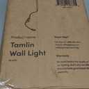 Nathan James Tamlin Vintage Brass Wall Light Fixture, Wall Mounted 1-Light Lamp, Plugin Sconce with On/Off Switch for Living Room, Reading Nook or Bedroom, Brass