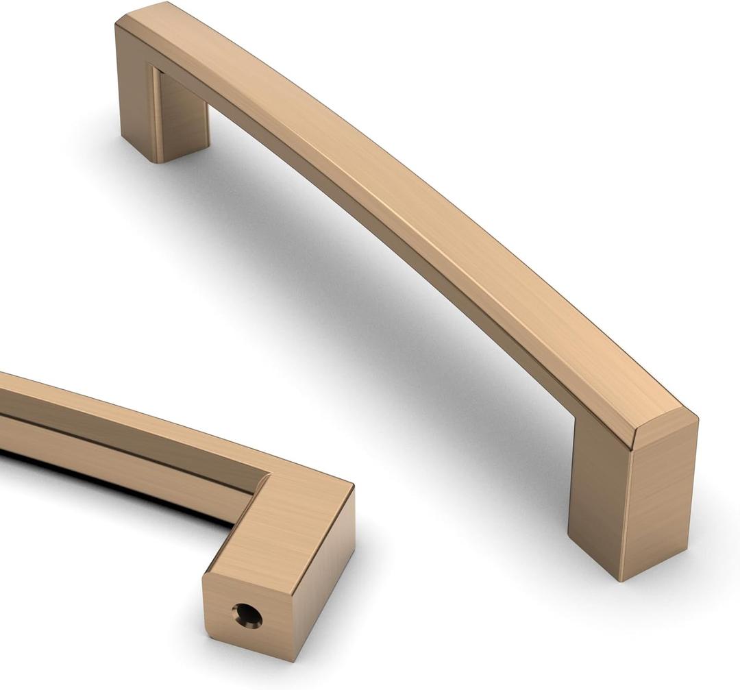 Asidrama 10 Pack 5 Inch(128mm) Champagne Bronze Kitchen Cabinet Handles, Cabinet Pulls Kitchen Cabinet Hardware for Cupboard Drawer Handles Dresser Pulls (5" Hole Center)