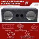 6.5 Inch Car Audio Enclosure Box, Sealed Covered Car Audio Vehicle Speaker Box with 2 Slot Port Vent for Improves Stereo and Sound System Accessories
