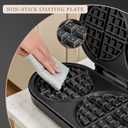Double Waffle Maker 6 Inch, 1200W Belgian Waffle Maker for Breakfast and Snacks, Makes 2 Personalized Individual Keto Chaffles, Waffle Iron with Nonstick Plates, Temperature Knob, Black