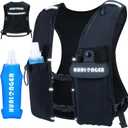 Running Hydration Vest for Women Men, Lightweight Breathable Hydration Pack with 500ml Soft Flask, Adjustable Chest Straps Reflective Backpack for Trail Running Marathon Race Jogging Cycling