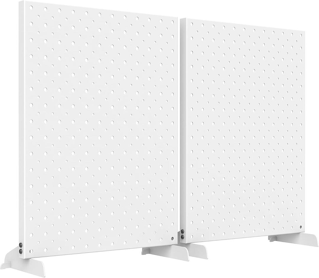 EVERHANGER Metal Pegboard Display Stand, Freestanding Tabletop Pegboard Display for Craft Shows & Fairs, 12"X16", 2pcs White