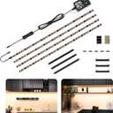WOBANE LED Cabinet Lights,4 PCS 20inch LED Strip Lights Kit,Under Counter Lighting for Kitchen,Under Desk,Shelf,Display Case,Furniture,120 LEDs,1200 Lumen,4000K Natural White,Black (Natural White(4000K))