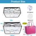 Clear Beach Bag Organizer Compatible with Bogg Bag X Large Size, PVC Insert Divider Liner for XL Bogg Bag Accessories (Clear-Black)