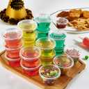 360 Sets 4 oz Plastic Portion Cups with Lids, Plastic Sauce Cups with Lids, 4 oz - 360 pack