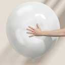 Pearl White Balloons 18 Inch, 12 PCS Extra Large Pearl Balloon Cream Clear Latex Balloons for Arch, Big Cream Balloon for Women White Birthday Wedding Bridal Shower Anniversary Party Decoration