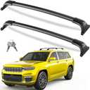 KINGGERI 300lbs All Aluminum Roof Rack Cross Bars Compatible with Jeep Grand Cherokee L 2021-2026 and 2022-2026 Grand Cherokee WL Lockable Heavy Duty Crossbars Rooftop Cargo Basket Luggage Kayak