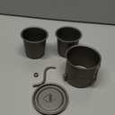 Titanium Cup Lid 4Inch Universal Titanium Mug Lid Portable Camping Pot Lid with Foldable Handle & Vent Hole Sturdy Backpacking Mug Cup Lid for Camping Kitchen, Backpacking Mug, Only Cup Lid