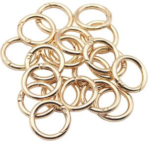 20pcs Trigger Spring O Rings Round Carabiner Clip Snap for Keyrings Buckle, Bags,Purses (Gold, 3/4 inch)