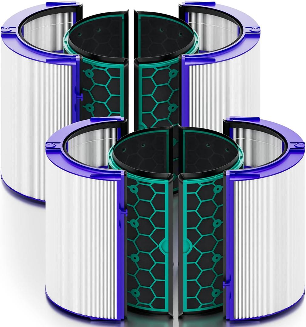 2-Pack HP04 DP04 TP04 TP05 DP05 Replacement Filter for Dyson Air Pufifier, Sealed Two Stage 360Combi Glass True HEPA and Activated Carbon Filter