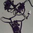 Avidlove Lingerie Sets for Women Sexy 2 Piece Bra Panty Set Appliques Cut Out Outfits for Women (Small, Deep Purple)
