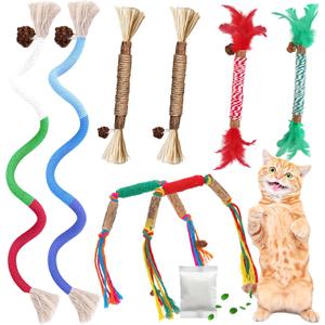 Silvervine Sticks for Cats & Cat Chew Rope Toys for Indoor Cats Dental Care Teeth Cleaning, Kitten & Cat Teething Toys for Health, Cat Chew Stick Suitable for All Breeds of Aggressive Chewers Cat
