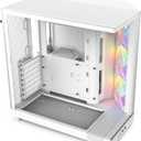 NZXT H6 Flow RGB Mid-Tower Airflow Case with 3 RGB Fans, Panoramic Glass Panels, and Cable Management - White