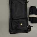 Water Resistant Canvas + Leather Hiking Riding Travel Fanny Waist Pack Small Phone Pouch For Men Women FB811-29 (100% Leather-Thick Black)