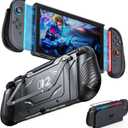 Dockable Switch 2 Case, FYOUNG Protective Cover Hard Shell for Nintendo Switch 2 Console 2025, Military-Grade Full Protection, Kickstand, Shockproof, Soft TPU Ergonomic Grip Accessories