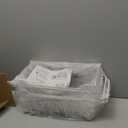 Goovilla Freezer Organizer Bins with Foldable Handle, 4 Pack Stackable Freezer Baskets for 3.5-7 Cu.FT Deep Chest Freezer Organization, White Metal Freezer Storage Bins with Better Space Utilization