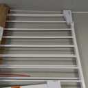 Cumbor 34" Extra Tall No Bottom Bar Baby Gate for Stairs, Wall Mounted Dog Gate Indoor for Larger Pets, Expandable 29.2-43" Safety Gate for Doorways, Wide Walk Thru Door for Easy Access (White)