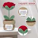 2 x Friendship Gifts for Women - Best Friend Birthday Gifts for Women - Handmade Crochet Roses, I Wish You Lived Next Door