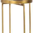 Homebeez Tray Metal End Table, Gold Round Foldable Side Table Small Decorative Sofa Snack Coffee Plant Stand Table (Golden Tray)