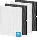 116130 Replacement Filter H Compatible with Winix 5500-2 PlasmaWave and AM80 Air Purifier, 2 Pack Combo Replacement HEPA Filter and Activated Carbon Filters