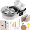 Pottery Wheel for Kids Adults and Beginners - Complete Pottery Set for Teen with 6" Turntable, 2.2lb Clay, Art Supplies Sculpting Tools, Christmas Craft Gifts for Teens Adults (Grey)