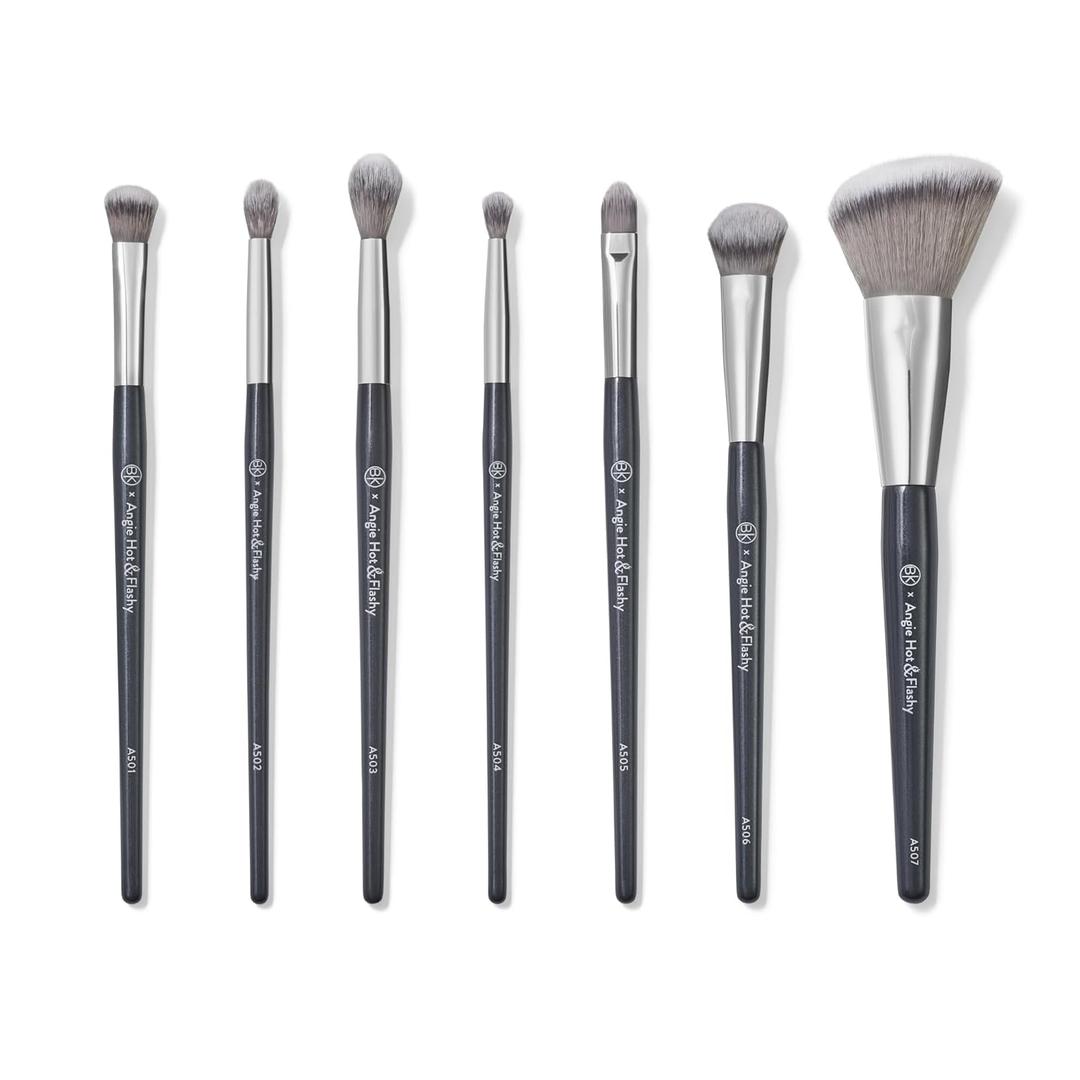 BK BEAUTY BRUSHES  ANGIE HOT & FLASHY Brush Set (7PC)  Viral UnderEye Concealer, Eye Shadow, | Bronzer, Blush & Highlighter Makeup Brushes