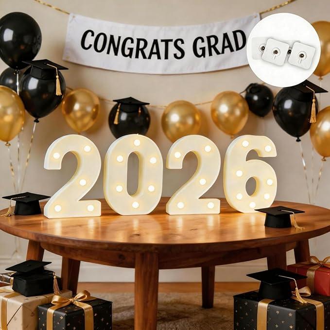 2026 Light Up Letters New Years Decorations 2026 Graduation Party Decorations Happy New Year 2026 White Christmas Decor