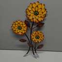 Xuhal Metal Flower Wall Art, 15.75 Inch Vintage Daisy Wall Decor, Not 3D, Flat Rustic Metal Floral Hanging Farmhouse Spring Leaf Sculpture for Living Room Bedroom Indoor Outdoor(Yellow)