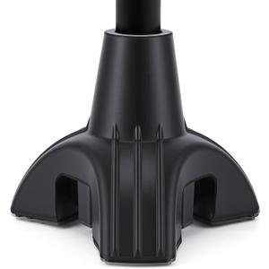 Cane Tip - Tripod Design Nonslip Rubber Replacement Foot Pad for Walking Canes - Stable Three Point, Self Standing Stand for Cane - Universal 3 Leg Attachment for Walking Stick (Black)