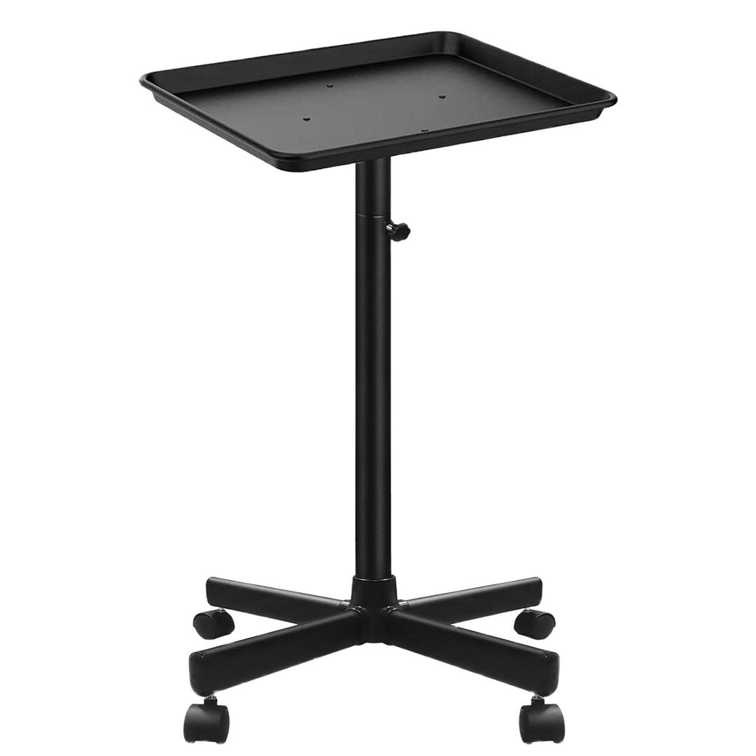 Salon Tray on Wheels, Metal Feet Salon Tray Cart, Salon Rolling Tray with Adjustable Height, Dentist Tray, Tattoo Tray for Salon and SPA Use