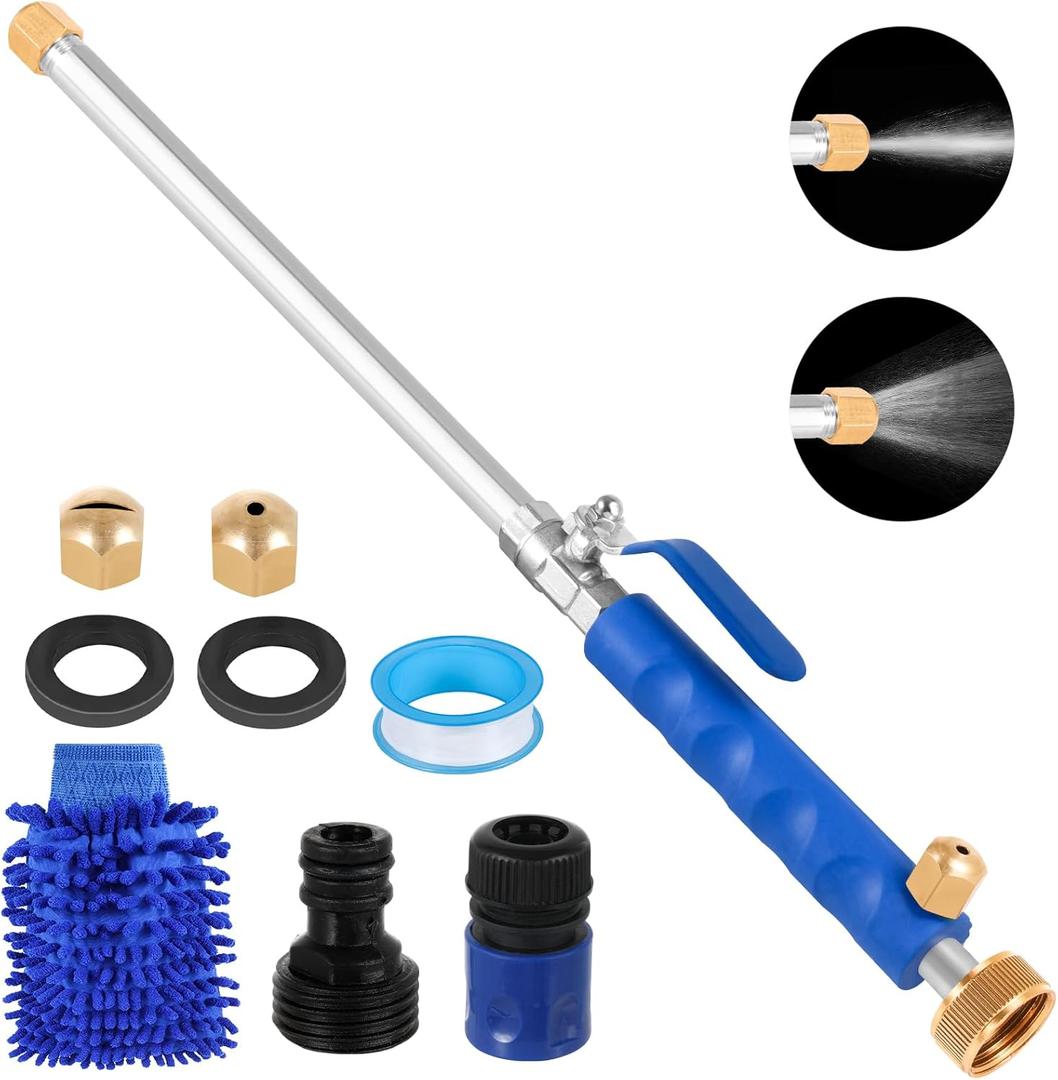 Upgraded Jet Nozzle for Garden Hose 2-in-1 Jet Nozzle High Pressure Hose Nozzle with 2 Different Nozzles and Hose Quick Connectors for Car Pet Garden Cleaning at Home