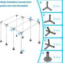 8 Leg Carport KitsSlant Roof Canopy Fitting Kit with 1-3/8" ID, Galvanized Steel Carport Connectors, shed Frame kit DIY Project, 19x17x8 inches