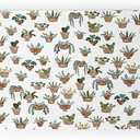 Deny Designs Welcome Mat, 24" x 36", Dash and Ash Happy Potted Plants