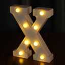 Light Up Letters, Led Letter Lights 26 Alphabet, Decorative Lighted Letter, Battery Powered Led Marquee Letters for Party, Bar, Night Light, Home Decor(X)