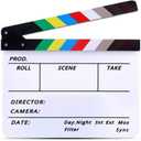 3 x Movie Film Video Clapboard irector's Cut Action Scene Clapper Board,Movie Theme Party Decorations - Black/Colorful, 11.8x10.6 inches (Acrylic Material)