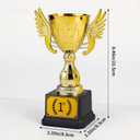 1st Place Gold Plastic Trophy with Detachable Sticker - Winged Design Award for Sports Competitions, Tournaments, Party Prizes & School Events