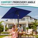 AreShark 6.5' x 10' Rectangular Patio Umbrellas for Outdoor, Outdoor Table Umbrella, Large Outdoor Patio Umbrellas with 6 Sturdy Ribs for Pool, Garden, Deck & Market (Navy)