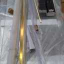 CKB Frameless Sliding Bathtub Shower Doors, 57 1/ 2-60 IN. W Adjustable x 60 IN. H, 5/ 16 inch(8mm) Tempered Safety Glass Thickness, Reversible for Left or Right, Gold Finish Hardware Kit, Tampa