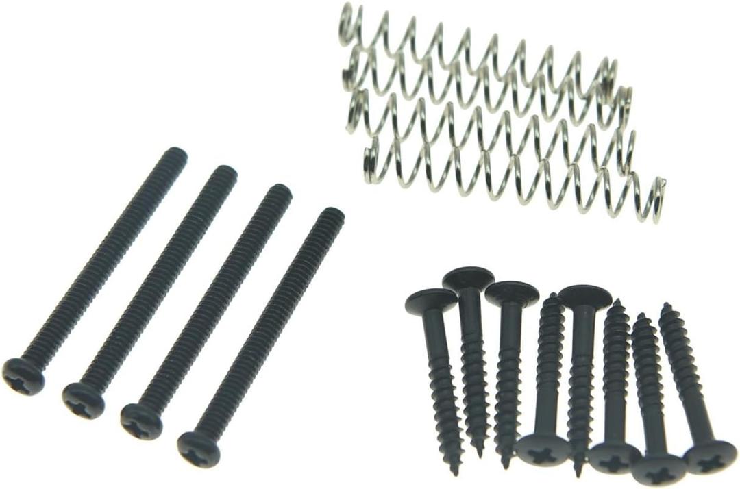 KAISH American Thread Humbucker Pickup Height Screws Humbucker Pickup Ring Pickup Surround Frame Mounting Screws Springs for USA thread pickups Black