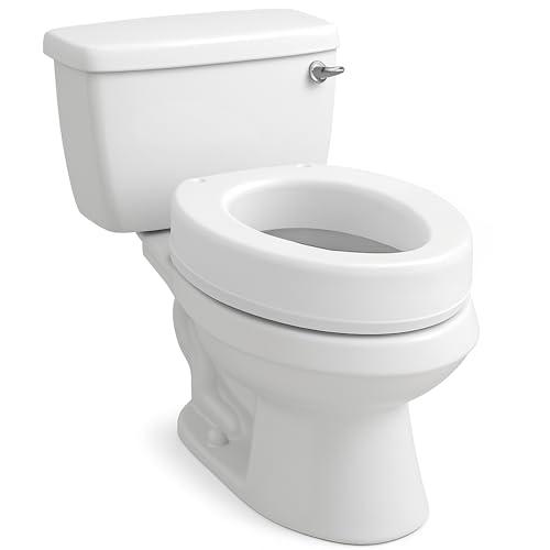 Carex Toilet Seat Riser, Elongated Raised Toilet Seat Adds 3.5 inches to Toilet Height, for Assistance Bending or Sitting, 300 Pound Weight Capacity Toilet Riser