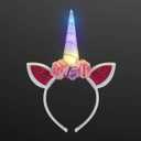 FlashingBlinkyLights Light Up Unicorn Headband with Ears, Flowers & Magical Color Changing LED Horn