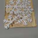 5 Pcs Winter Wooden Snowflake Decor Christmas Snowflake Signs 3D Decoration Tabletop Wood Snowflakes Centerpiece White Block Table Decor Standing Sign for Xmas Fireplace Mantel Home (white)