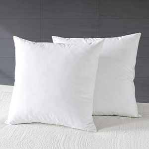 APSMILE Organic 16x16 Feather Down Throw Pillow Inserts Set of 2, 100% Cotton Fabric, Soft Fluffy Square Decorative Pillow Form Core for Sofa, Bed, Couch, Cushion Sham Stuffer