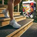 THUNDER GRIP Outdoor Stair Treads Non Slip 30" x 8" - 15-Pack Weather Resistant Exterior Grip Tape for Wooden Steps - Non Slip Stair Treads - Anti Skid Strips - Waterproof 80-Grit Adhesive Treads