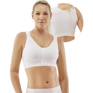 CAREFIX Bree Post Breast Augmentation Bra | Comfortable Post Breast Reduction Surgery Bra (Large, White)