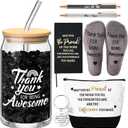 Funnymoom 7 Pcs Employee Appreciation Gifts Administrative Professionals Day Work Anniversary Thank You Gifts for Women Coworker Teacher Aide Graduation Educator Nurse Week(Black)