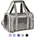 Henkelion Cat Carriers Dog Carrier Pet Carrier For Small / Medium Cats Dogs Puppies (Up To 15lbs), TSA Airline Approved Small Dog Carrier Soft Sided, Collapsible Waterproof Travel Puppy Carrier - Grey