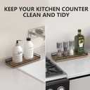 Bathroom Tray for Counter Top Organizer Acacia Wood Vanity Tray with Metal Frame for Dresser, Kitchen, Nightstand Black & Acacia Decorative Storage
